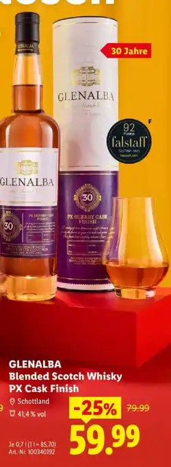 GLENALBA Blended Scotch Whisky PX Cask Finish