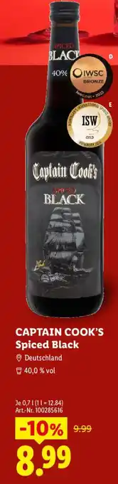 Lidl CAPTAIN COOK'S Spiced Black Angebot