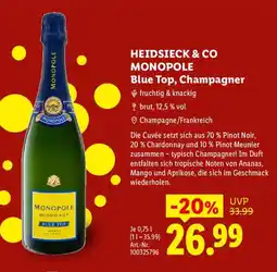 Lidl HEIDSIECK & CO MONOPOLE Blue Top, Champagner Angebot