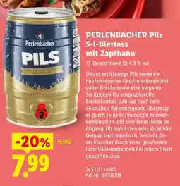 Lidl PERLENBACHER Pils 5-l-Bierfass mit Zapfhahn Angebot