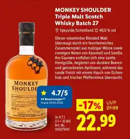 Lidl MONKEY SHOULDER Triple Malt Scotch Whisky Batch 27 Angebot