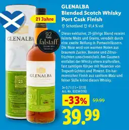 Lidl GLENALBA Blended Scotch Whisky Port Cask Finish Angebot