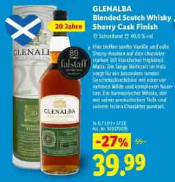 Lidl GLENALBA Blended Scotch Whisky Sherry Cask Finish Angebot