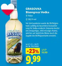 Lidl GRASOVKA Bisongrass Vodka Angebot