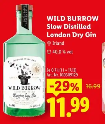 Lidl WILD BURROW Slow Distilled London Dry Gin Angebot