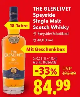 Lidl THE GLENLIVET Speyside Single Malt 18 Jahre Scotch Whisky Angebot