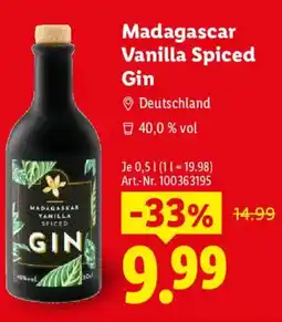 Lidl Madagascar Vanilla Spiced Gin Angebot