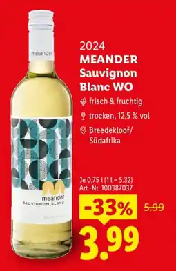 Lidl 2024 MEANDER Sauvignon Blanc WO Angebot