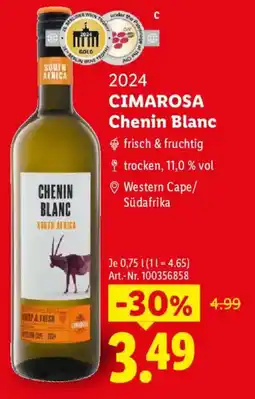 Lidl 2024 CIMAROSA Chenin Blanc Angebot