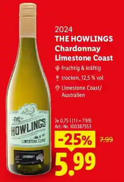 Lidl 2024 THE HOWLINGS Chardonnay Limestone Coast Angebot