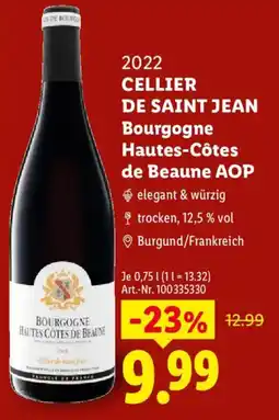 Lidl 2022 CELLIER DE SAINT JEAN Bourgogne Hautes-Côtes de Beaune AOP Angebot