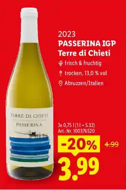 Lidl 2023 PASSERINA IGP Terre di Chieti Angebot