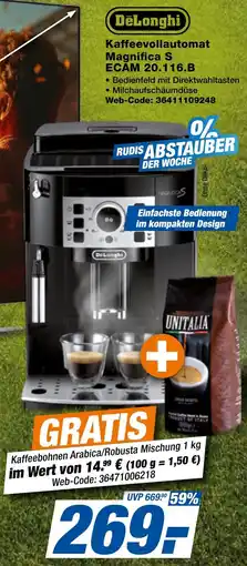 expert Techno Land DeLonghi Kaffeevollautomat Magnifica S ECAM 20.116.B Angebot