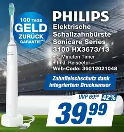 expert Techno Land PHILIPS Elektrische Schallzahnbürste Sonicare Series 3100 HX3673/13 Angebot