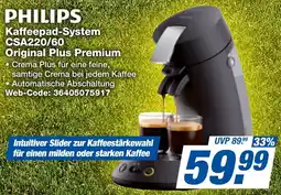 expert Techno Land PHILIPS Kaffeepad-System CSA220/60 Original Plus Premium Angebot
