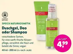 Biomarkt Speick naturkosmetik duschgel, deo oder shampoo Angebot