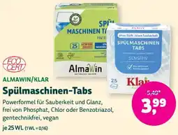 Biomarkt ALMAWIN/KLAR Spülmaschinen-Tabs Angebot