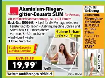 Norma Aluminium-Fliegen-gitter-Bausatz SLIM Angebot