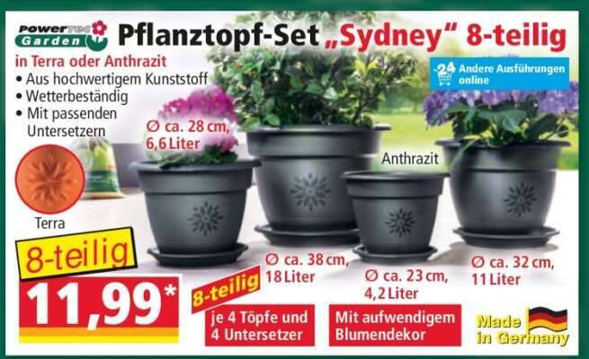 Pflanztopf-Set Sydney 8-teilig Angebot bei Norma