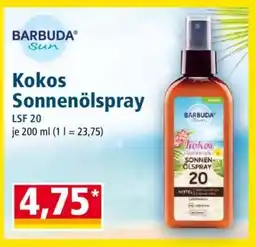 Norma Kokos Sonnenölspray Angebot