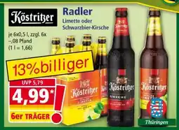 Norma Köstritzer Radler Limette oder Schwarzbier-Kirsche Angebot