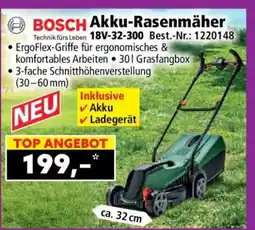 Norma BOSCH Akku-Rasenmäher 18V-32-300 Angebot