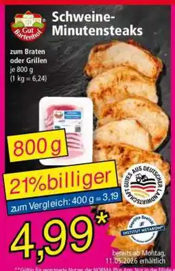 Norma Schweine-Minutensteaks Angebot
