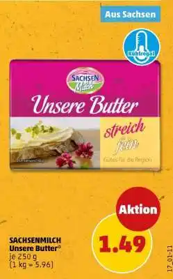 PENNY SACHSENMILCH Unsere Butter Angebot