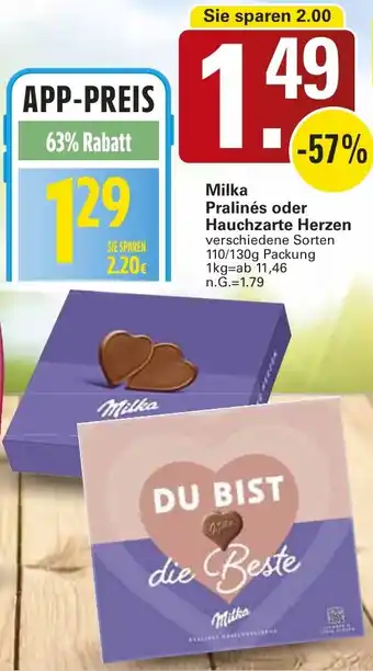 Milka Pralinés oder Hauchzarte Herzen