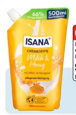 Rossmann Isana Seife im Nachfüllbeutel Angebot