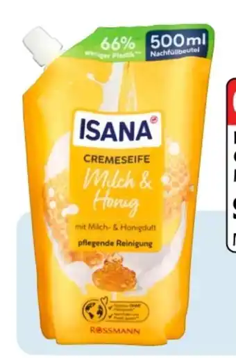 Rossmann Isana Seife im Nachfüllbeutel Angebot
