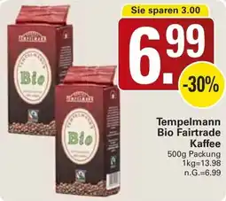 WEZ Tempelmann Bio Fairtrade Kaffee Angebot