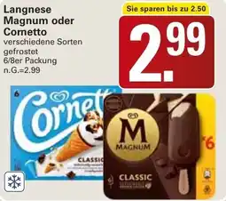 WEZ Langnese Magnum oder Cornetto Angebot