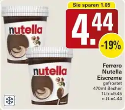 WEZ Ferrero Nutella Eiscreme Angebot
