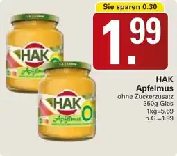 WEZ HAK Apfelmus Angebot