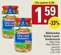 WEZ Böklunder Echte Landbockwurst Angebot