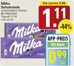 WEZ Milka Schokolade Angebot