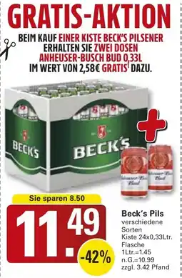 WEZ Beck's Pils Angebot