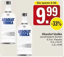 WEZ Absolut vodka Angebot