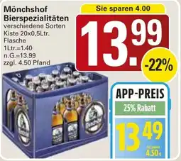 WEZ Mönchshof Bierspezialitäten Angebot