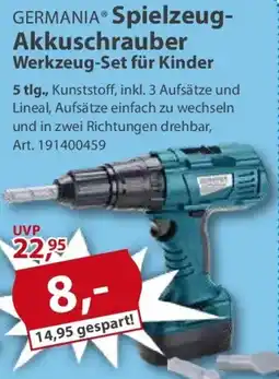 Sonderpreis Baumarkt GERMANIA Spielzeug Akkuschrauber Werkzeug-Set für Kinder Angebot