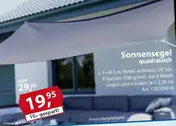Sonderpreis Baumarkt Sonnensegel quadratisch Angebot