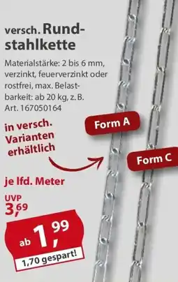 Sonderpreis Baumarkt versch. Rundstahlkette Angebot