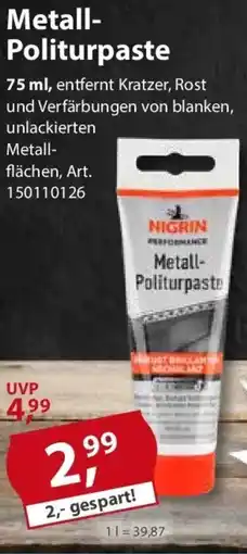 Sonderpreis Baumarkt NIGRIN Metall Politurpaste Angebot
