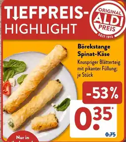 Aldi Süd Börekstange Spinat-Käse Angebot