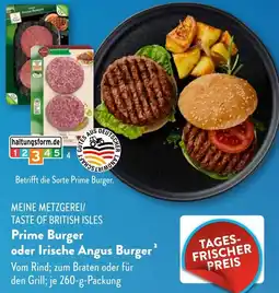 Aldi Süd MEINE METZGEREI/ TASTE OF BRITISH ISLES Prime Burger oder Irische Angus Burger Angebot