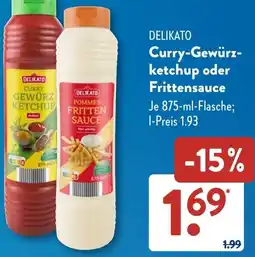 Aldi Süd DELIKATO Curry-Gewürzketchup oder Frittensauce Angebot