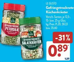 Aldi Süd LE GUSTO Gefriergetrocknete Küchenkräuter Angebot