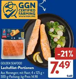 Aldi Süd GOLDEN SEAFOOD Lachsfilet-Portionen Angebot