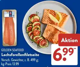 Aldi Süd GOLDEN SEAFOOD Lachsforellenfiletseite Angebot